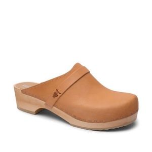 Sandgrens Size 40 ( US 10 ) Malmo Leather & Wood Clogs